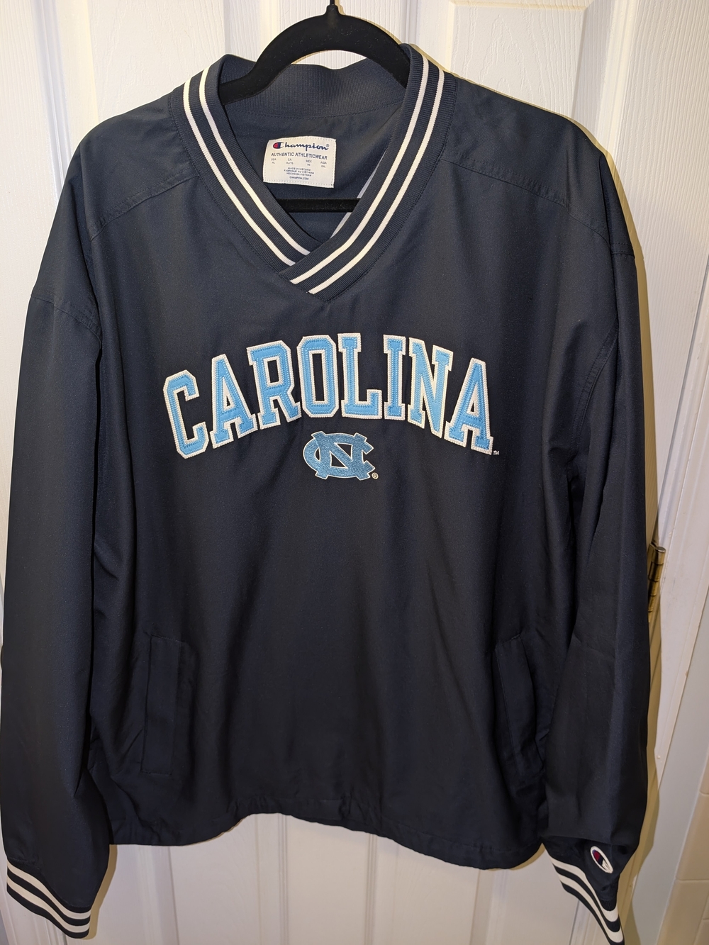 Champion UNC Pullover University Of North Carolina NCAA Windbreaker Jacket XL